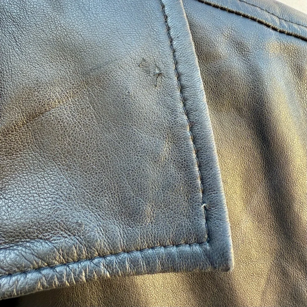 DKNY 90’s Vintage Black Leather Vest size 10 - Picture 5 of 10